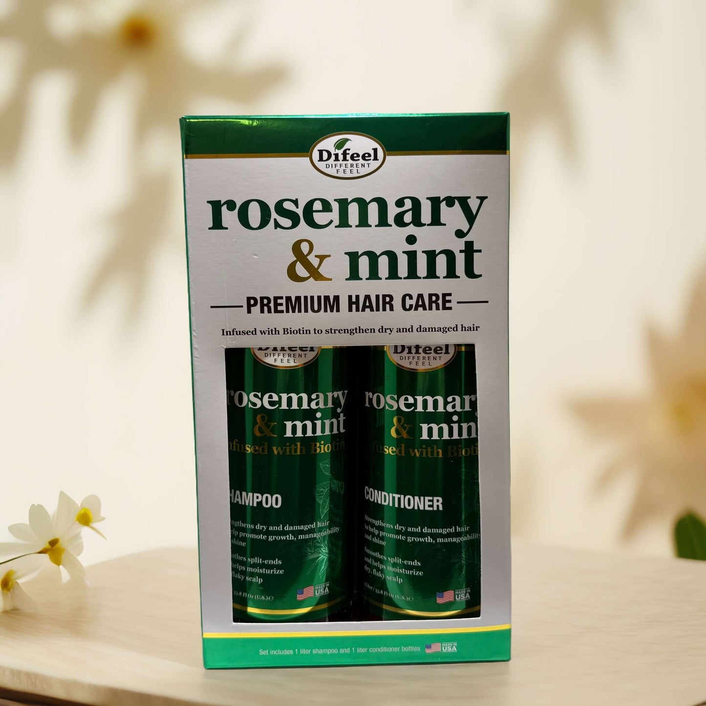 Strengthening | Rosemary & Mint Shampoo & Conditioner Set by Difeel - 33.8 fl oz