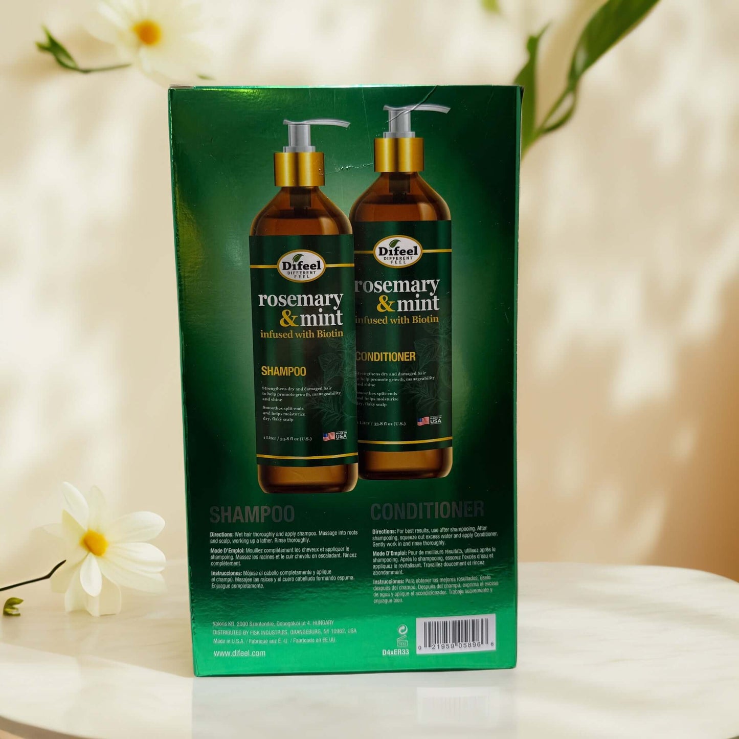 Strengthening | Rosemary & Mint Shampoo & Conditioner Set by Difeel - 33.8 fl oz