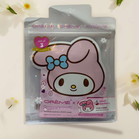 Glow & Go | My Melody Berry Kawaii Sheet Mask Set, The Crème Shop - 3-Pack