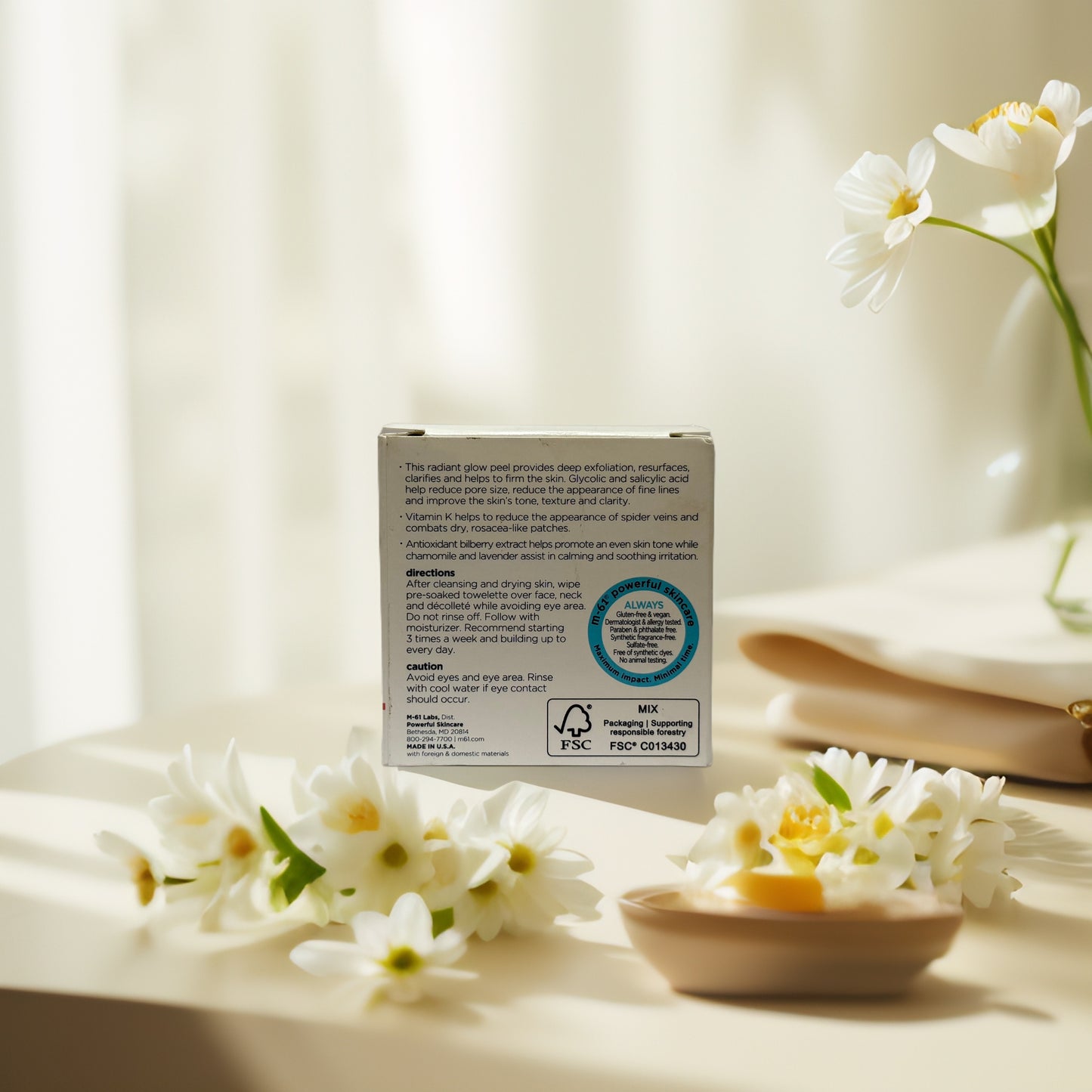 Radiance-Boosting Exfoliation | PowerGlow Peel Facial Pads by m-61 Ð 30 ct