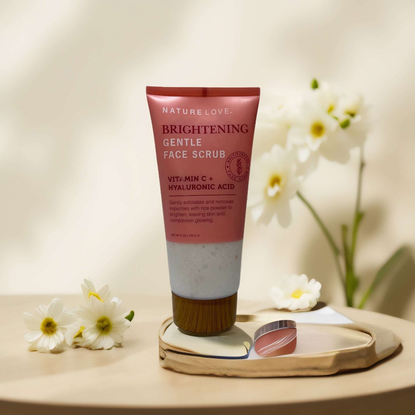 Glowing Exfoliation | Brightening Gentle Face Scrub by Nature Love - 6.0 fl oz