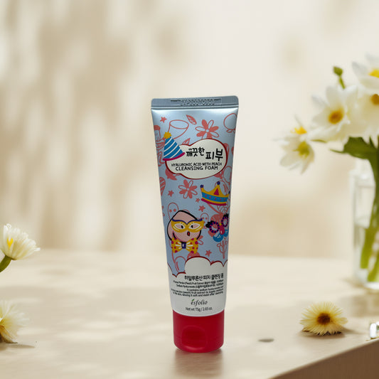 Hyaluronic Acid Peach Cleansing Foam by ésfolio 2.65oz: Gentle Hydration Care