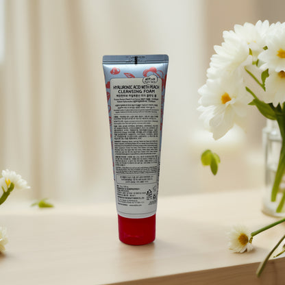 Hyaluronic Acid Peach Cleansing Foam by ésfolio 2.65oz: Gentle Hydration Care