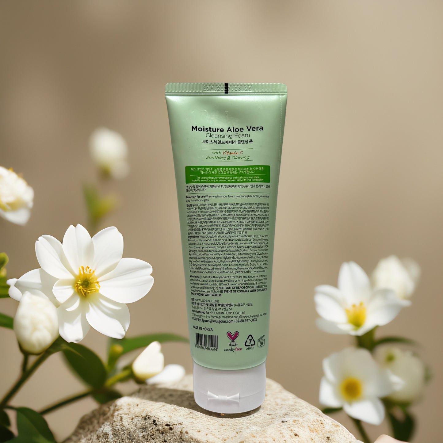 Soothing Daily Cleanse | Moisture Aloe Vera Cleansing Foam by GLAMFOX – 5.3 fl oz