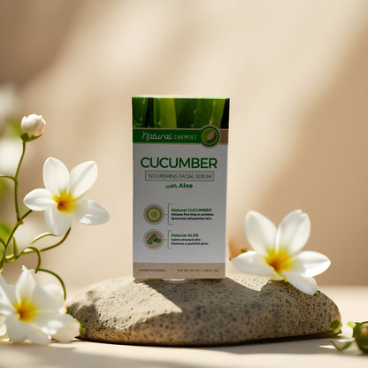 Cucumber Aloe Nourishing Facial Serum by Natural Chemist, 1.69 fl oz, hydrates and soothes skin with natural ingredients.
