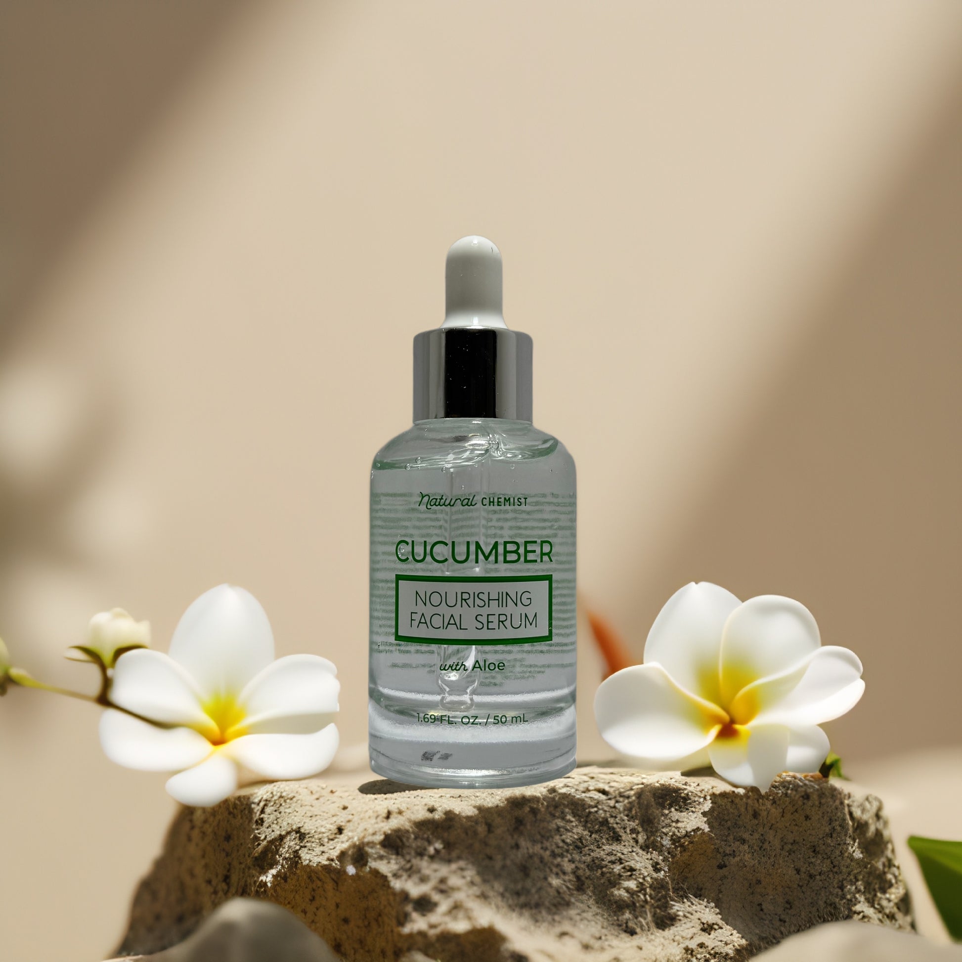 Cucumber Aloe Nourishing Facial Serum by Natural Chemist, hydrating and soothing skincare with natural ingredients.