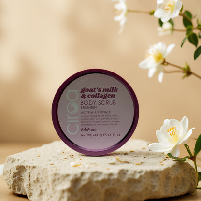 Brightening Body Polish | Goat’s Milk & Collagen Scrub by Cirqa – 21.2 oz