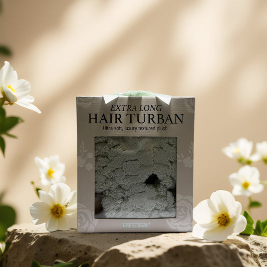 Frizz Control + Quick Dry | Extra Long Hair Turban by Nord + Bare – Soft Microfiber