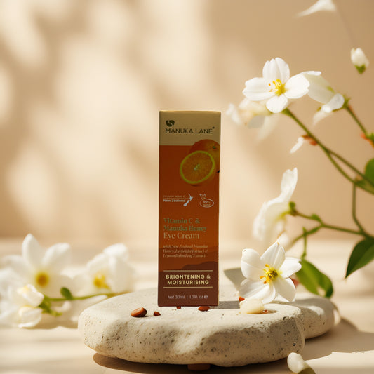 Brightening Under-Eye Care | Vitamin C & Manuka Honey Eye Cream by Manuka Lane – 1.0 fl oz