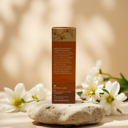 Brightening Under-Eye Care | Vitamin C & Manuka Honey Eye Cream by Manuka Lane – 1.0 fl oz