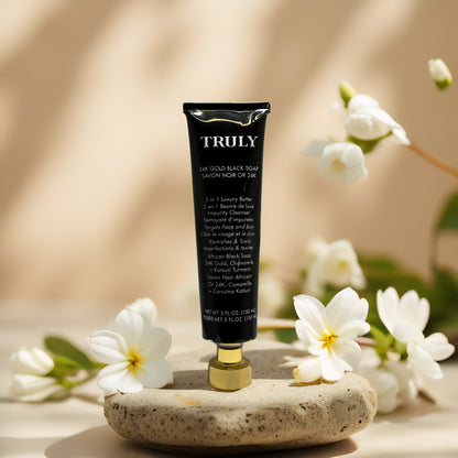 Clarifying Body & Face Wash | 24K Gold Black Soap by Truly – 5.0 fl oz