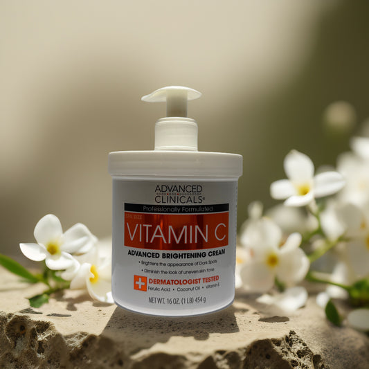 Tone & Brighten | Vitamin C Brightening Cream by Advanced Clinicals – 16 fl oz