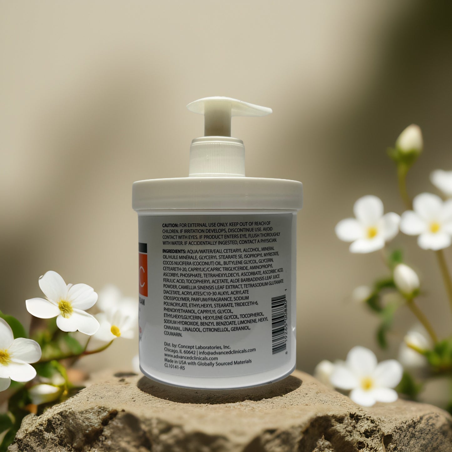 Tone & Brighten | Vitamin C Brightening Cream by Advanced Clinicals – 16 fl oz