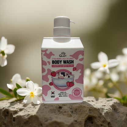 Hydrating Indulgence | Strawberry Milk Collagen Body Wash from Quret – 16.9 fl oz