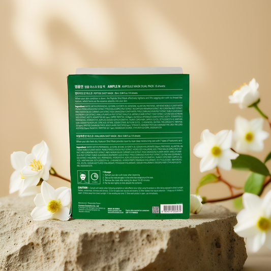 Lifting & Hydration | Ampoule Facial Sheet Mask Dual Pack from AMPLE:N – 8 Pack