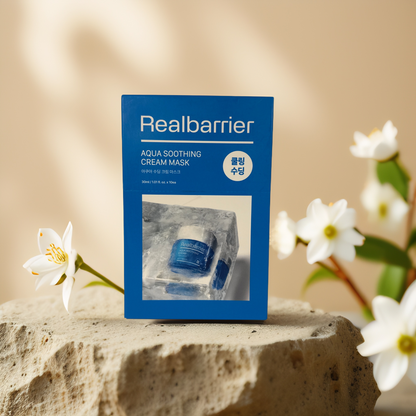 Soothing Relief | Aqua Soothing Facial Cream Masks from Real Barrier – 10 Pack