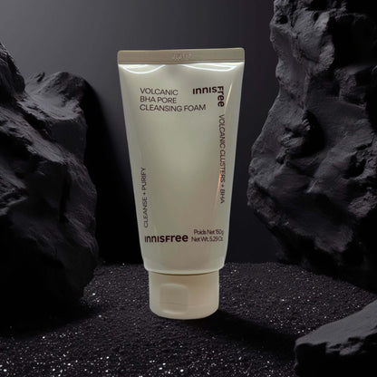 Innisfree Volcanic BHA Pore Cleansing Foam 5.29oz on display.