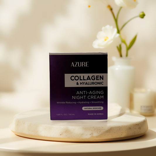 Anti-Aging | Night Cream with Collagen & Hyaluronic, by Azure- 1.7 fl oz