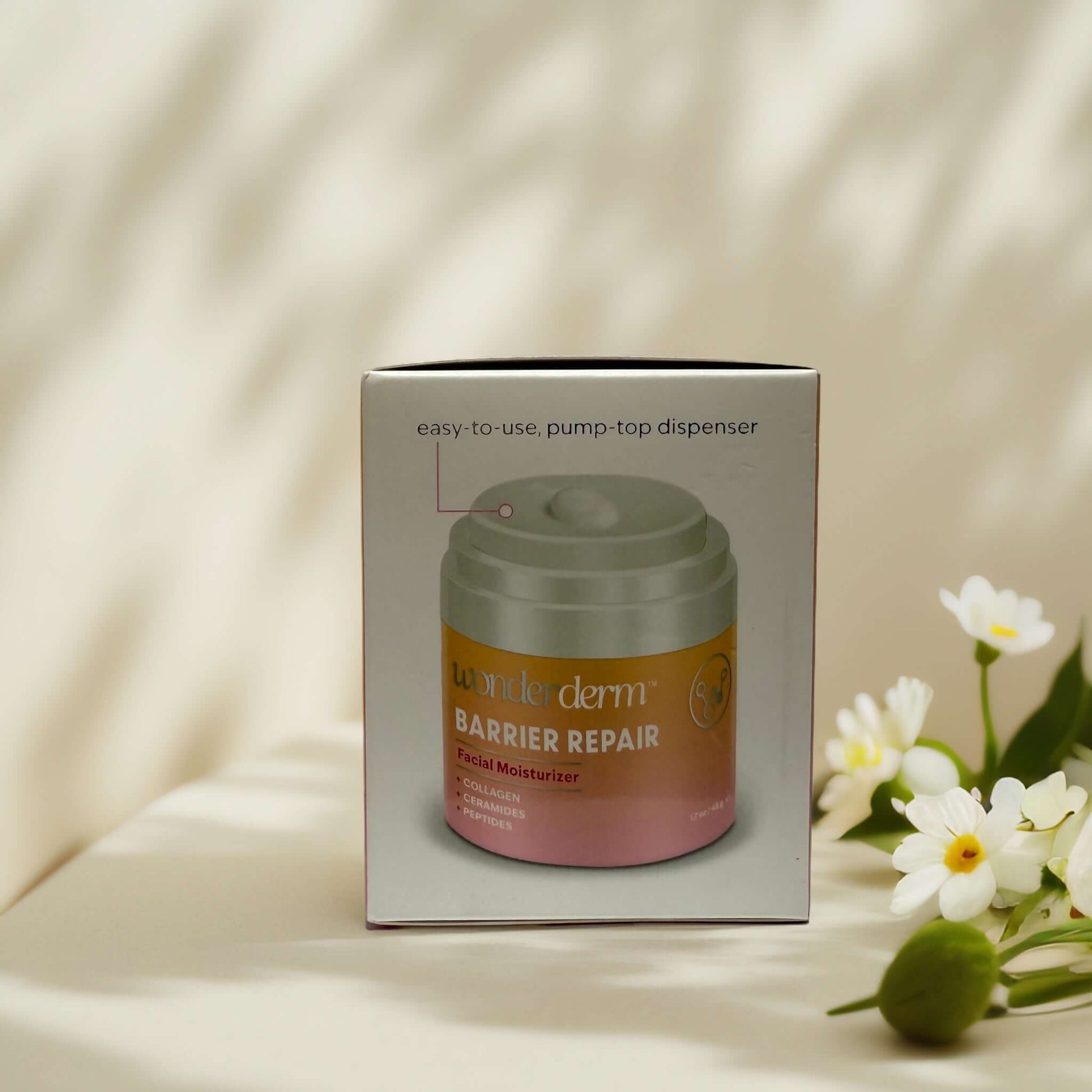 Wonderderm Barrier Repair moisturizer jar in packaging