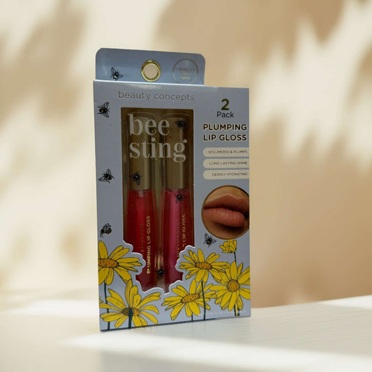 Plump & Shine | Bee Sting Lip Gloss Duo by Beauty Concepts – 0.7 fl oz