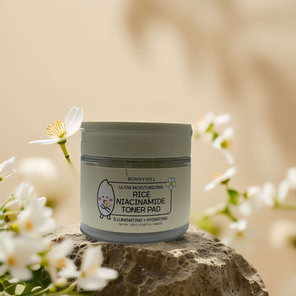 Radiance + Hydration | Rice Niacinamide Toner Pad from Bonnyhill – 6.1 fl oz