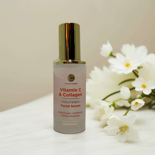 Brightening Vitamin C & Collagen facial serum in elegant bottle