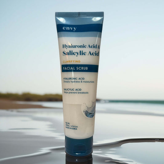 Envy Hyaluronic Acid & Salicylic Acid Facial Scrub tube