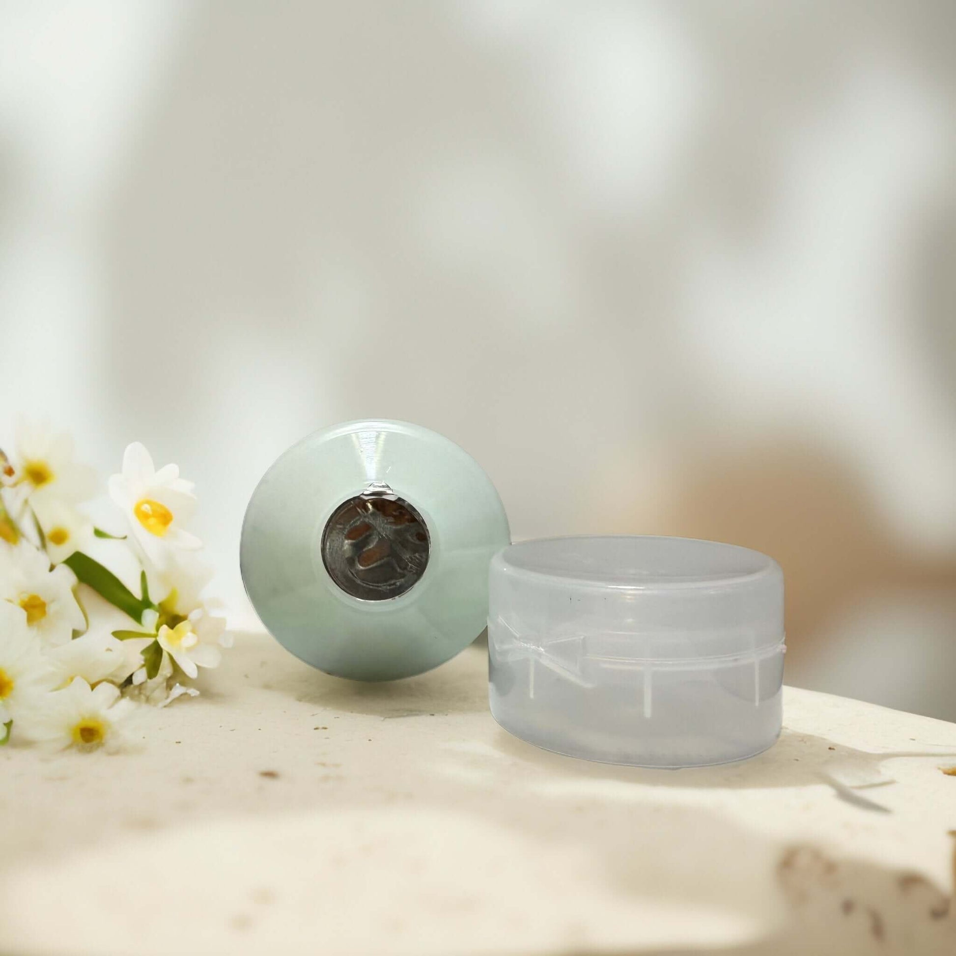 SpaScriptions Tea Tree Exfoliating Facial Scrub jar and cap.