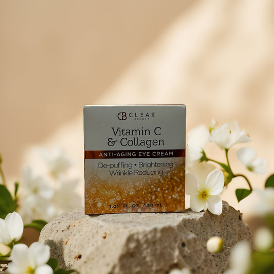 Anti-Aging Eye Care | Vitamin C & Collagen Eye Cream by Clear Beauty – 1.0 fl oz