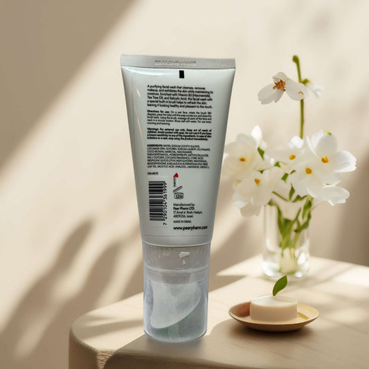 Back of SPApharma Triple Active Facial Wash 5.1 fl oz tube.