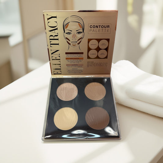 Ellen Tracy Contour Palette: Highlight & Bronze & Define 4 Shade Compact Kit - Queen City Skincare