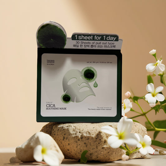 Daily Calming Care | CICA Soothing Facial Mask Set by Tenzero – 12.3 fl oz
