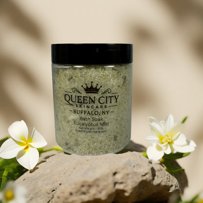 Eucalyptus Mist | Refreshing Herbal Bath Soak by Queen City Skincare – 8 oz