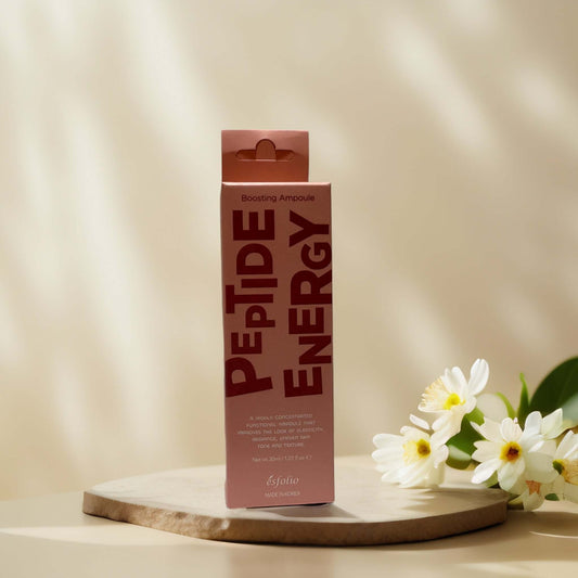 Esfolio Peptide Energy Ampoule packaging on display.