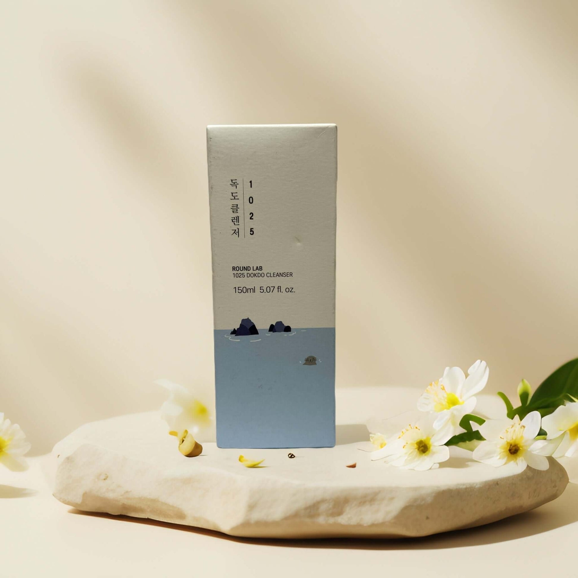 Round Lab 1025 Dokdo Cleanser packaged in a stylish box.