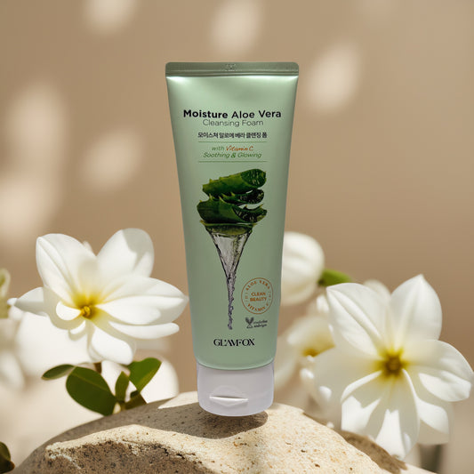 Soothing Daily Cleanse | Moisture Aloe Vera Cleansing Foam by GLAMFOX – 5.3 fl oz