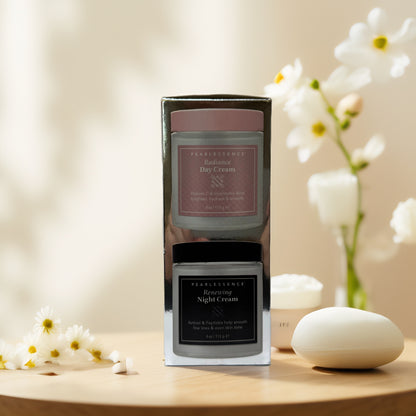 Glow & Renew | Day & Night Face Cream Duo, by Pearlessence - 4 oz each
