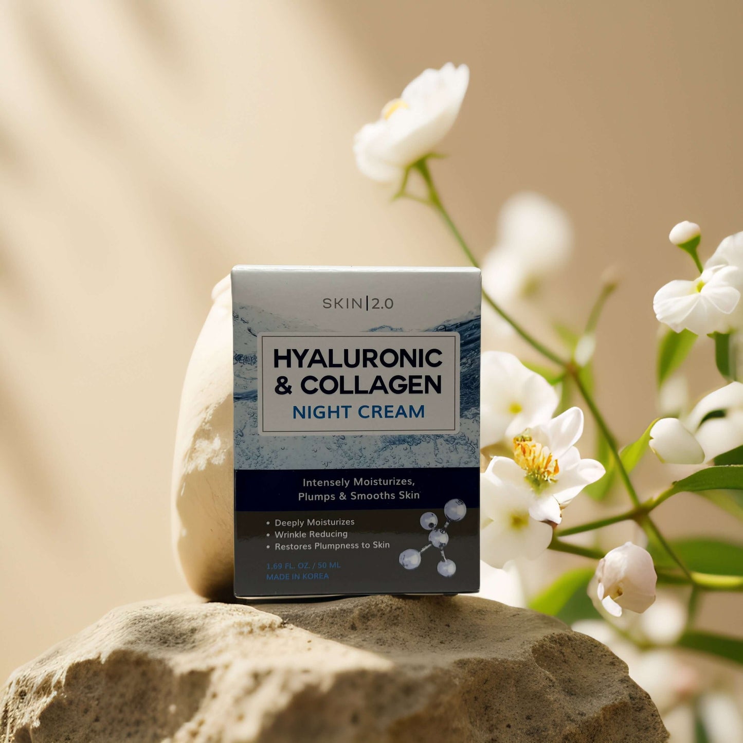 Plumping Night Repair | Hyaluronic & Collagen Cream by Skin 2.0 – 1.7 fl oz