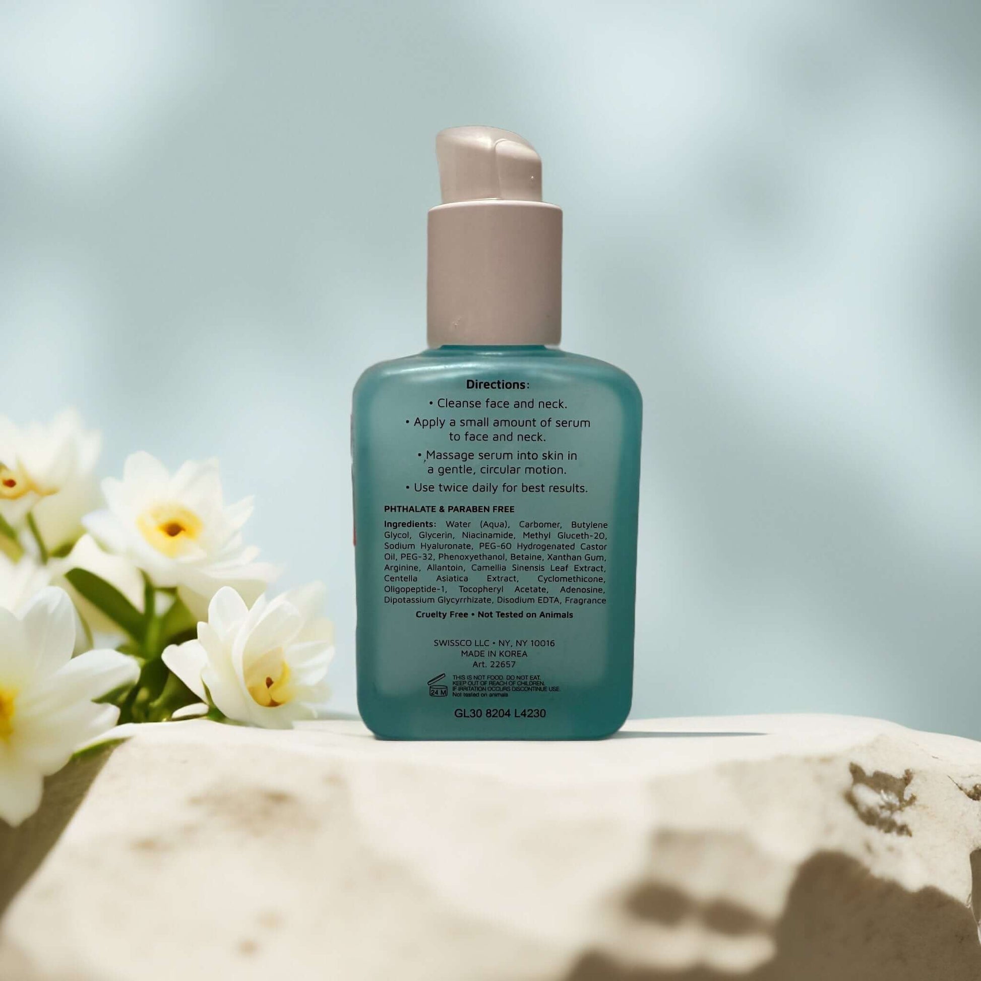 Precision Beauty Hyaluronic Acid + Niacinamide Serum bottle with directions.