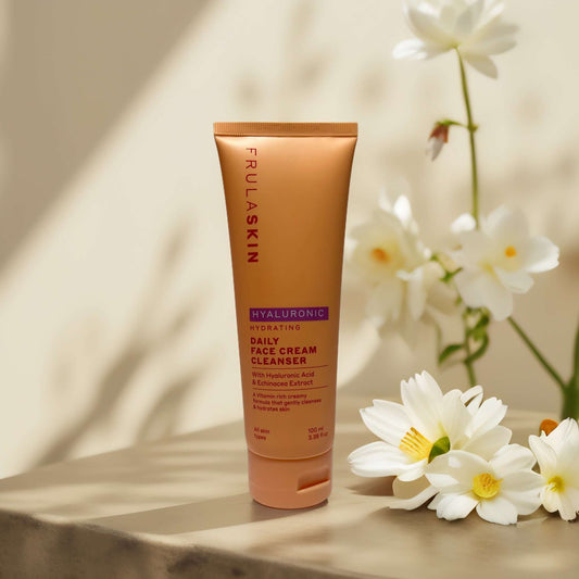 FRULASKIN Hyaluronic Daily Face Cream Cleanser on display
