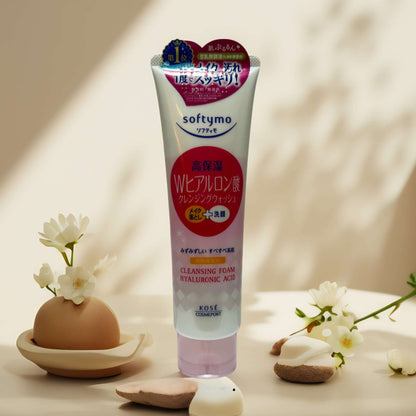 Softymo Hyaluronic Acid Cleansing Foam 7 fl oz with flowers