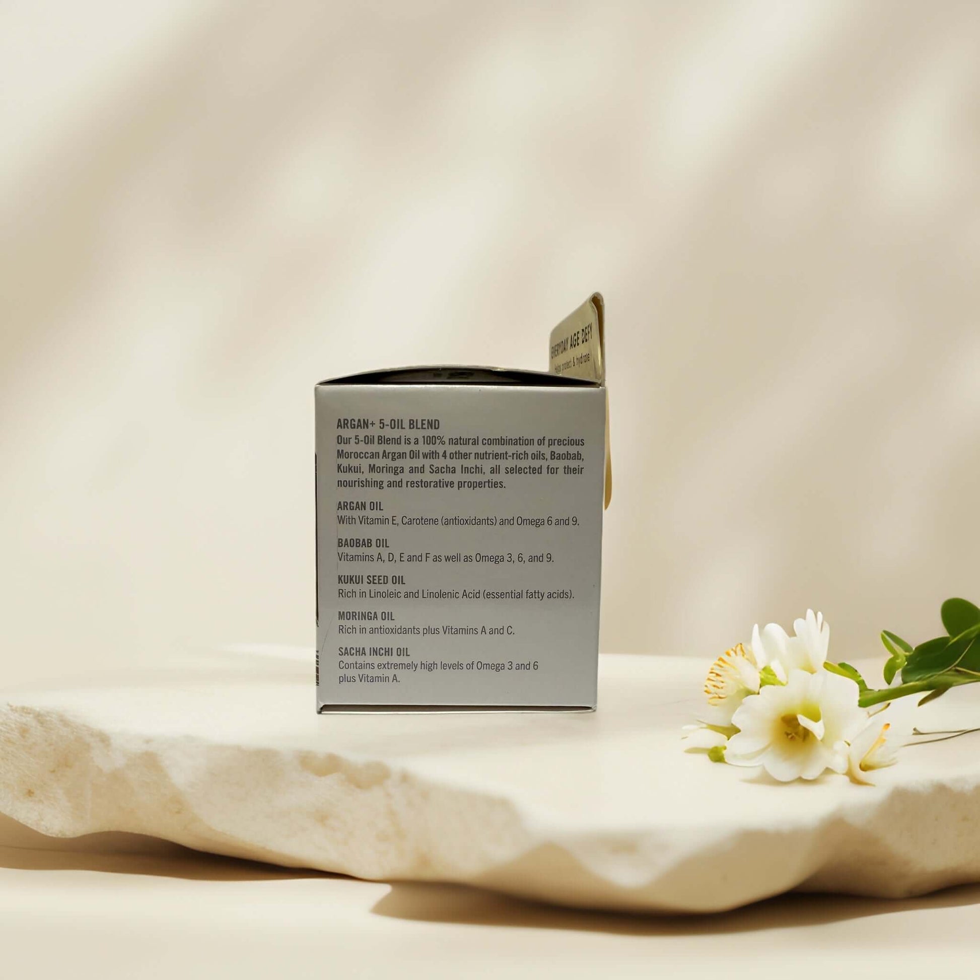 Back view of Hydrating & Firming Day Cream packaging.