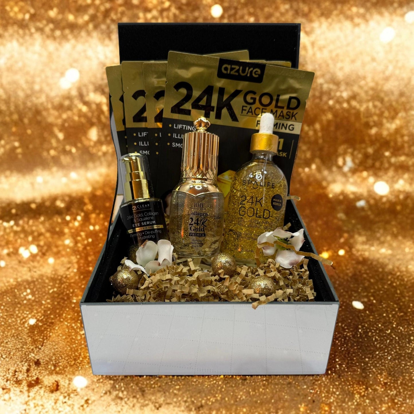 One of a Kind Curated Gift Box with a Handmade Skincare Product by Queen City Skincare featuring luxurious skincare products.