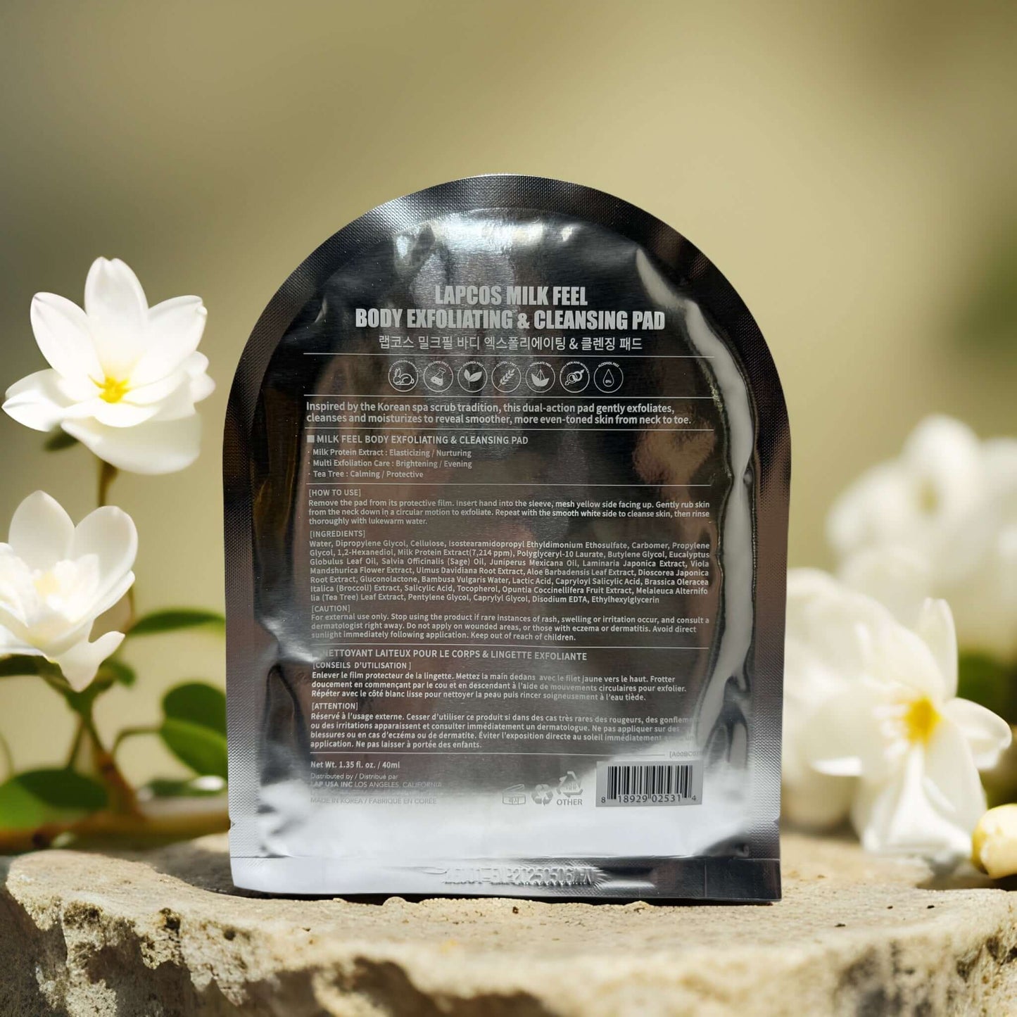 Smoothing Full-Body Cleanse | Milk Feel Exfoliating Pads by LAPCOS – 5ct