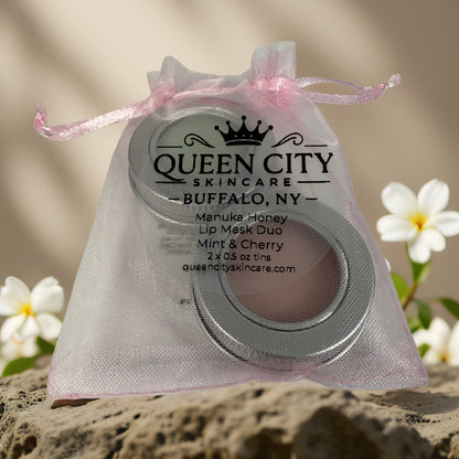 Hydrate & Heal | Manuka Mint and Cherry Lip Salve duo by Queen City Skincare