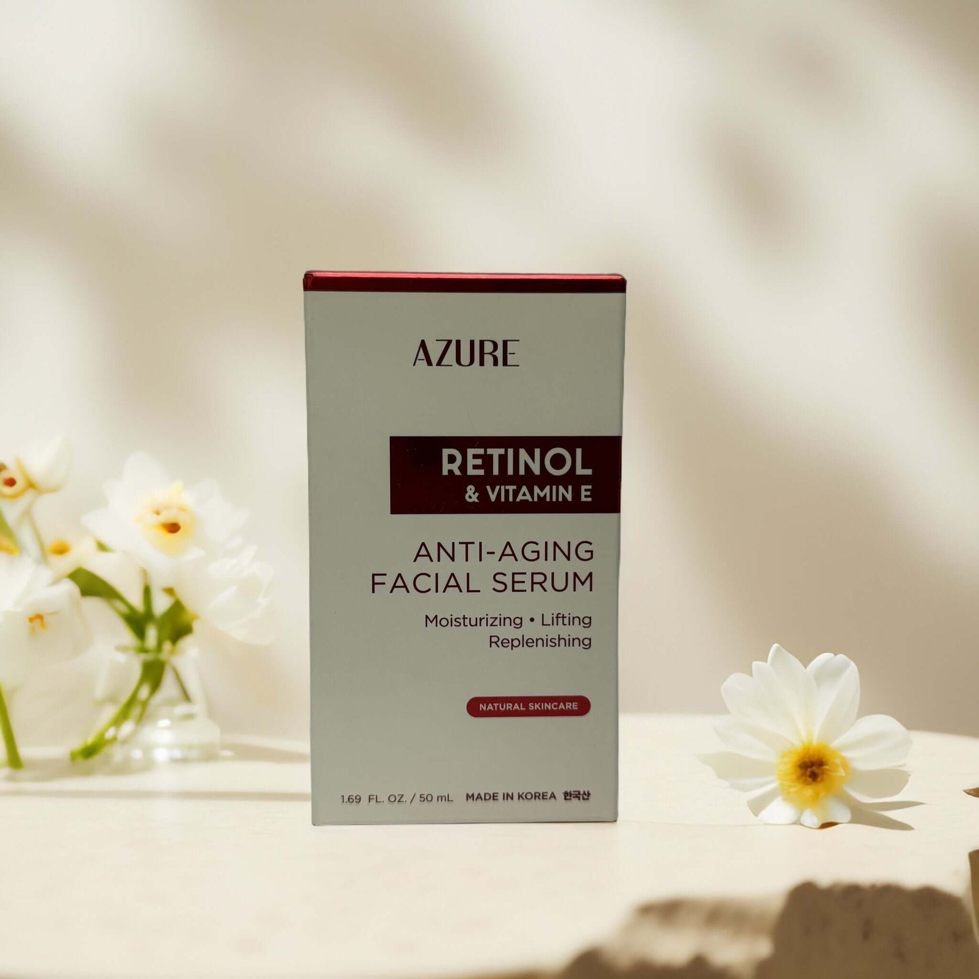 Azure Retinol & Vitamin E anti-aging facial serum packaging