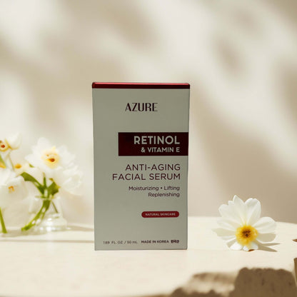 Azure Retinol & Vitamin E anti-aging facial serum packaging