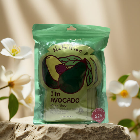 Nourishing Sheet Set | I’m Avocado Mask Sheets by TonyMoly – 10ct, 0.74 fl oz each