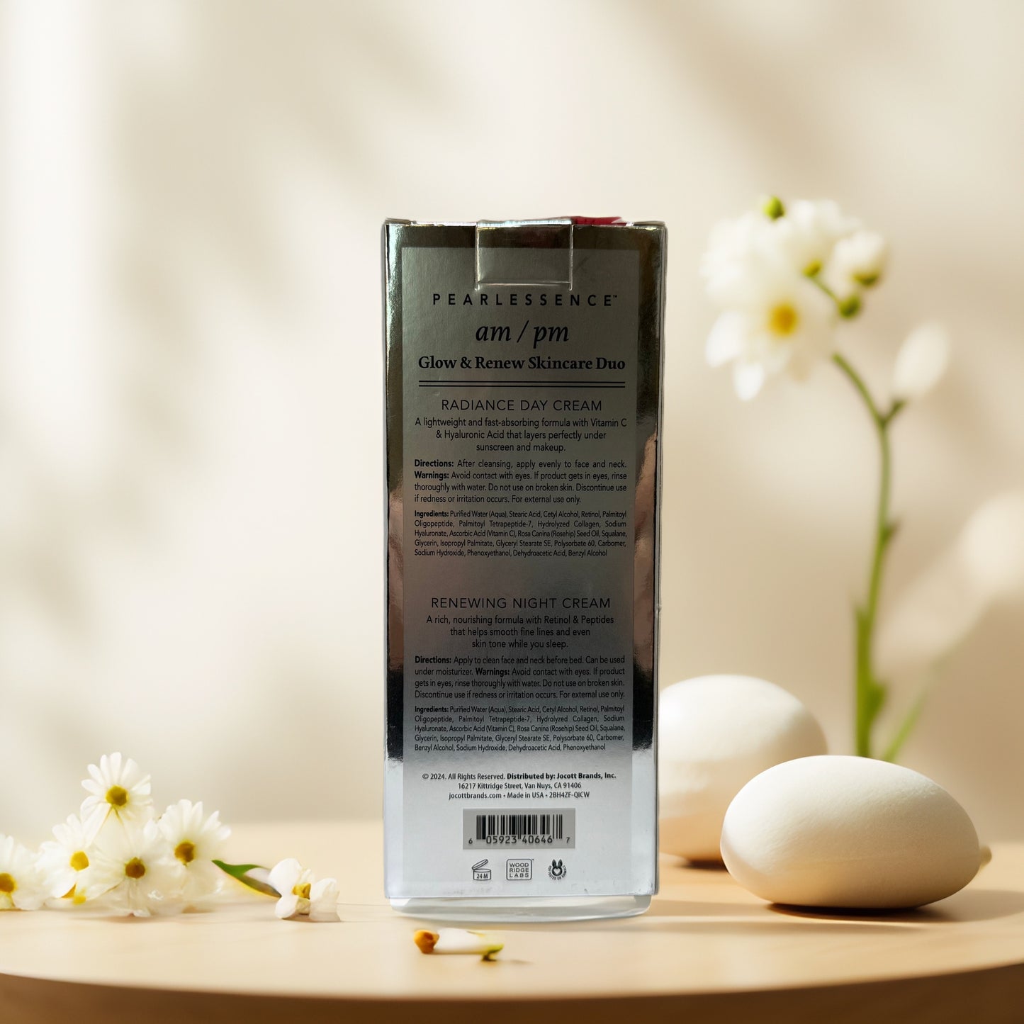 Glow & Renew | Day & Night Face Cream Duo, by Pearlessence - 4 oz each