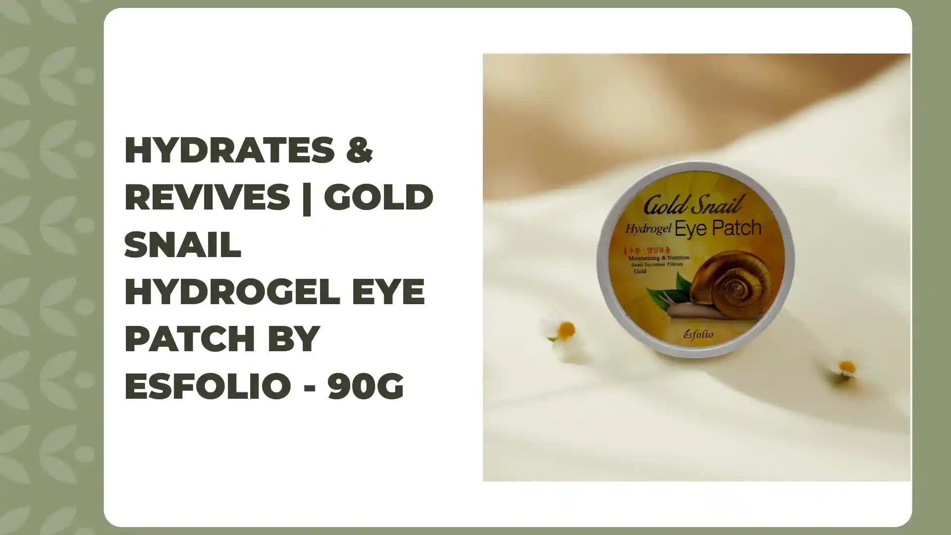Hydrates &amp; Revives | Gold Snail Hydrogel Eye Patch by Esfolio - 90g by@Outfy